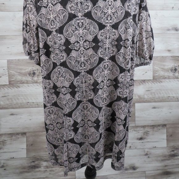 I-N-C* Women's Short Sleeve Low‎ V-Neck Button Down Ruffled Blouse~ Size 1X - Picture 13 of 13